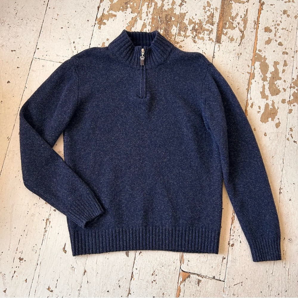 Daniele Blasi Heathered Blue Wool Blend Sweater